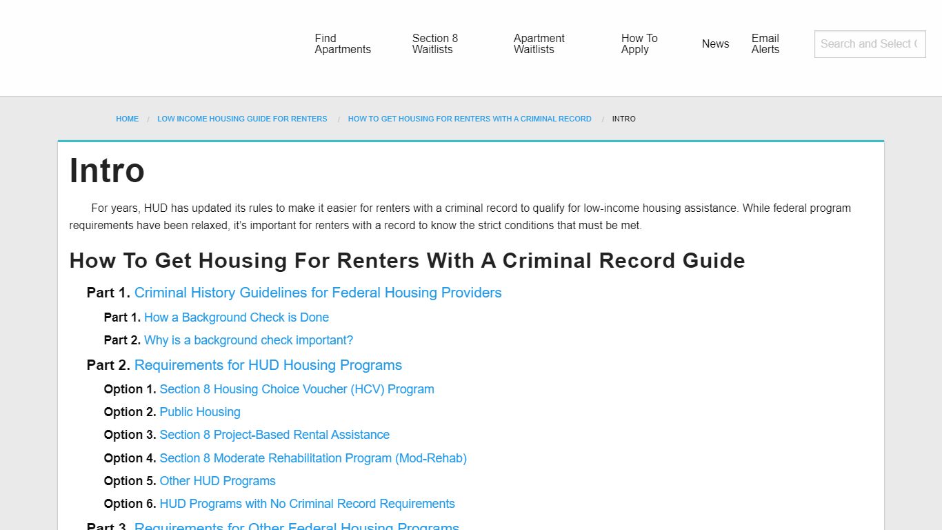 Intro-How To Get Housing For Renters With A Criminal Record - Low ...